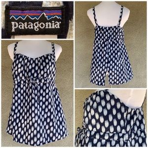 Patagonia Navy/White Hemp Organic Cotton Top sz 8